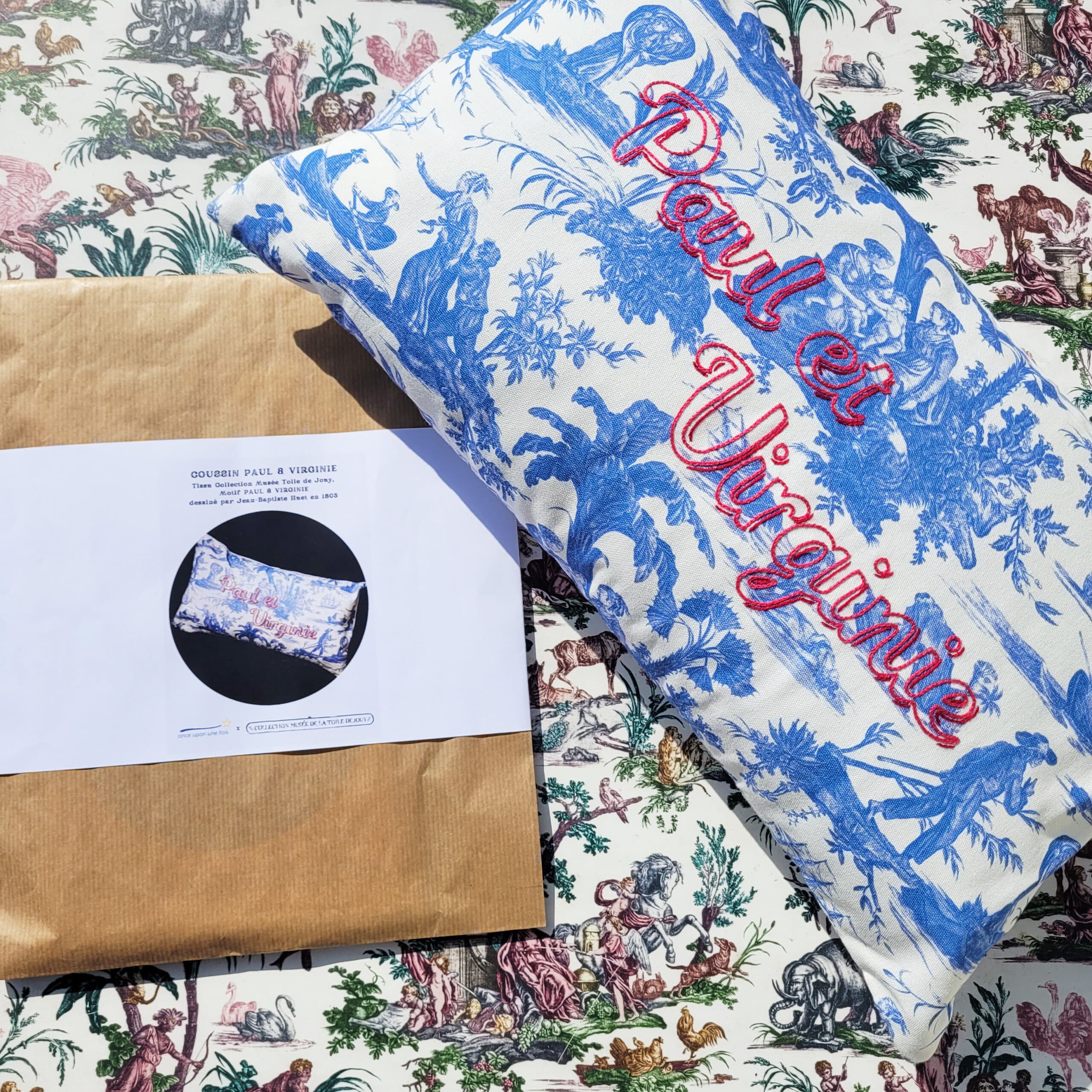 KIT COUTURE HOUSSE DE COUSSIN "PAUL ET VIRGINIE"