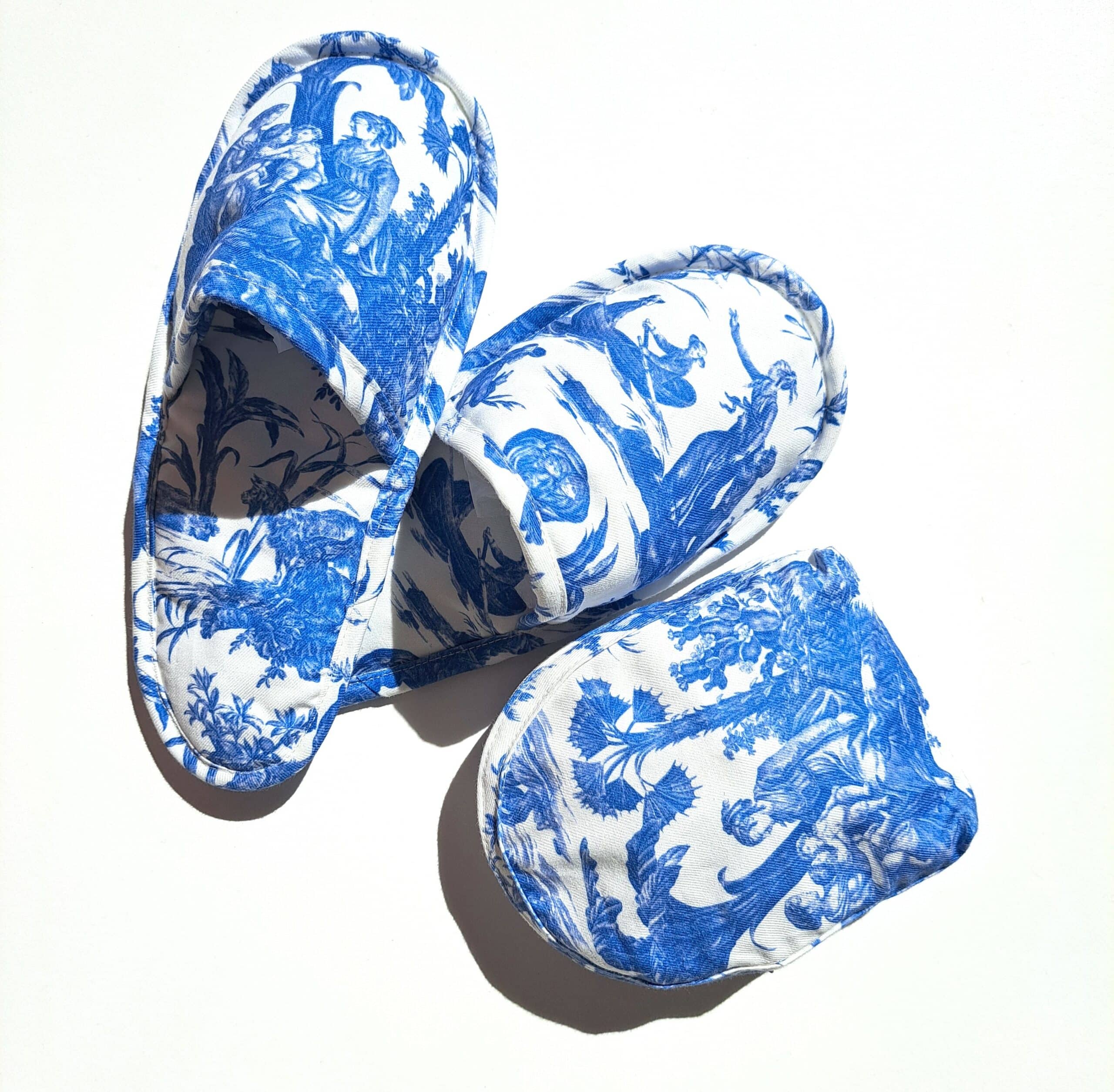 CHAUSSONS DE VOYAGE "PAUL ET VIRGINIE" BLEU