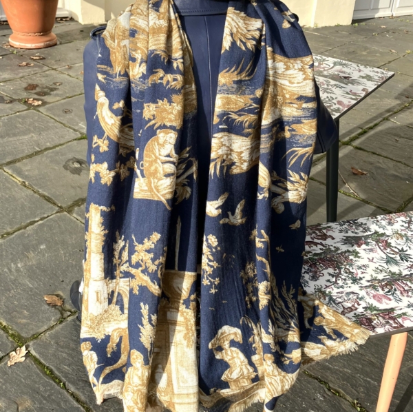 ECHARPE "LIBERTE AMERICAINE" BLEU NUIT