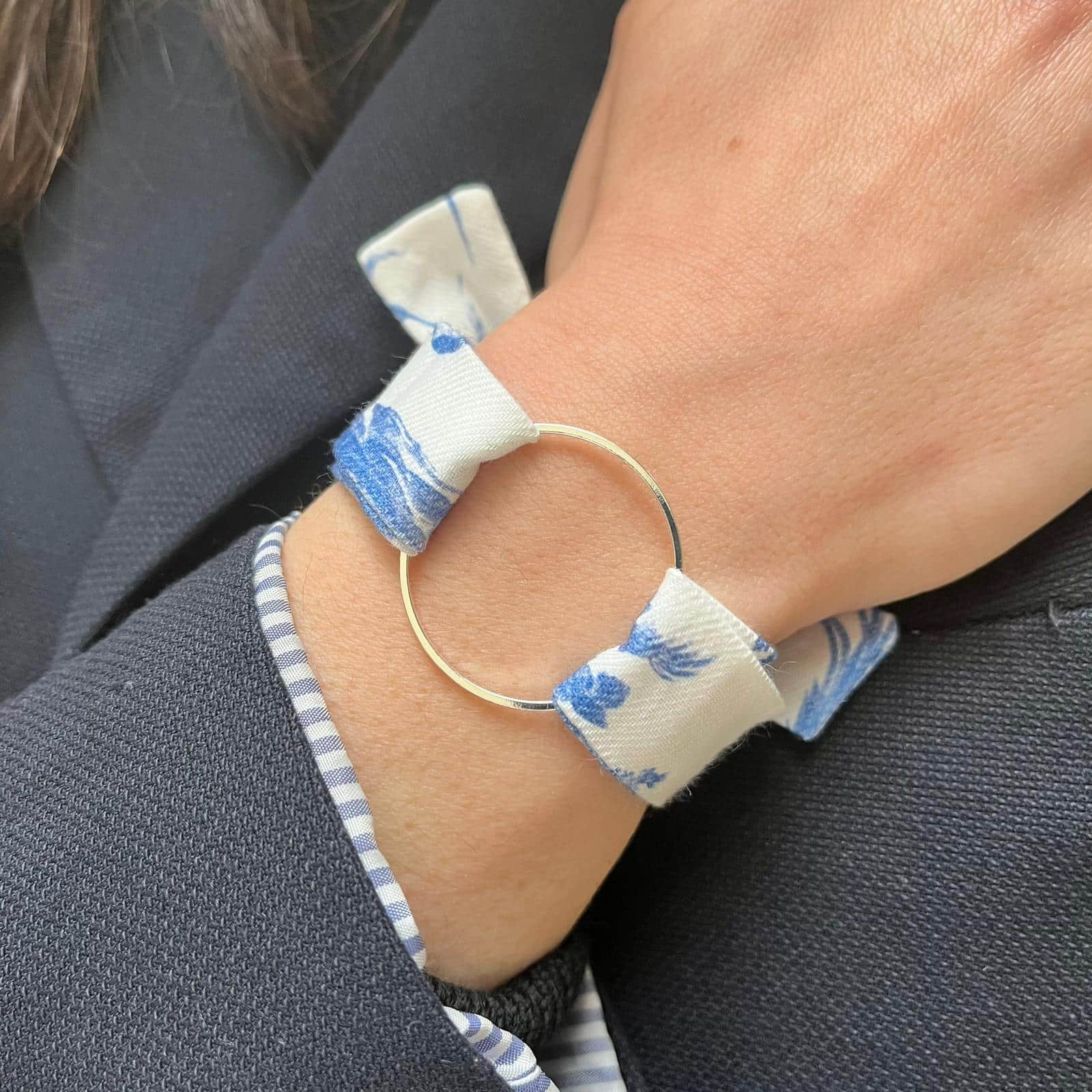 BRACELET JOSEPHINE "PAUL ET VIRGINIE" BLEU-PLAQUE ARGENT