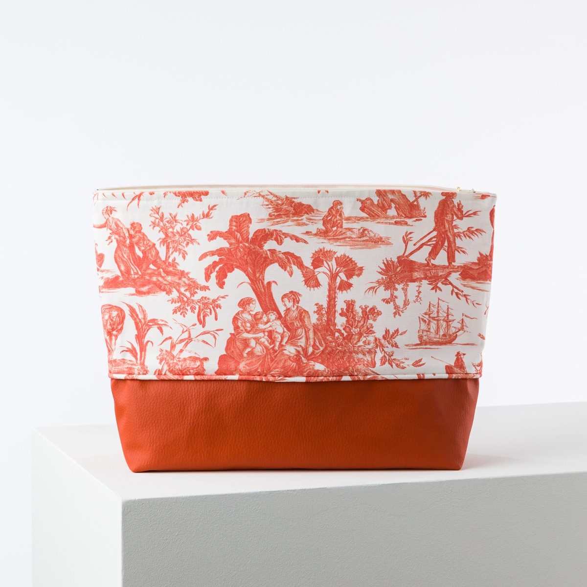 GRANDE TROUSSE DE TOILETTE "PAUL ET VIRGINIE" ORANGE