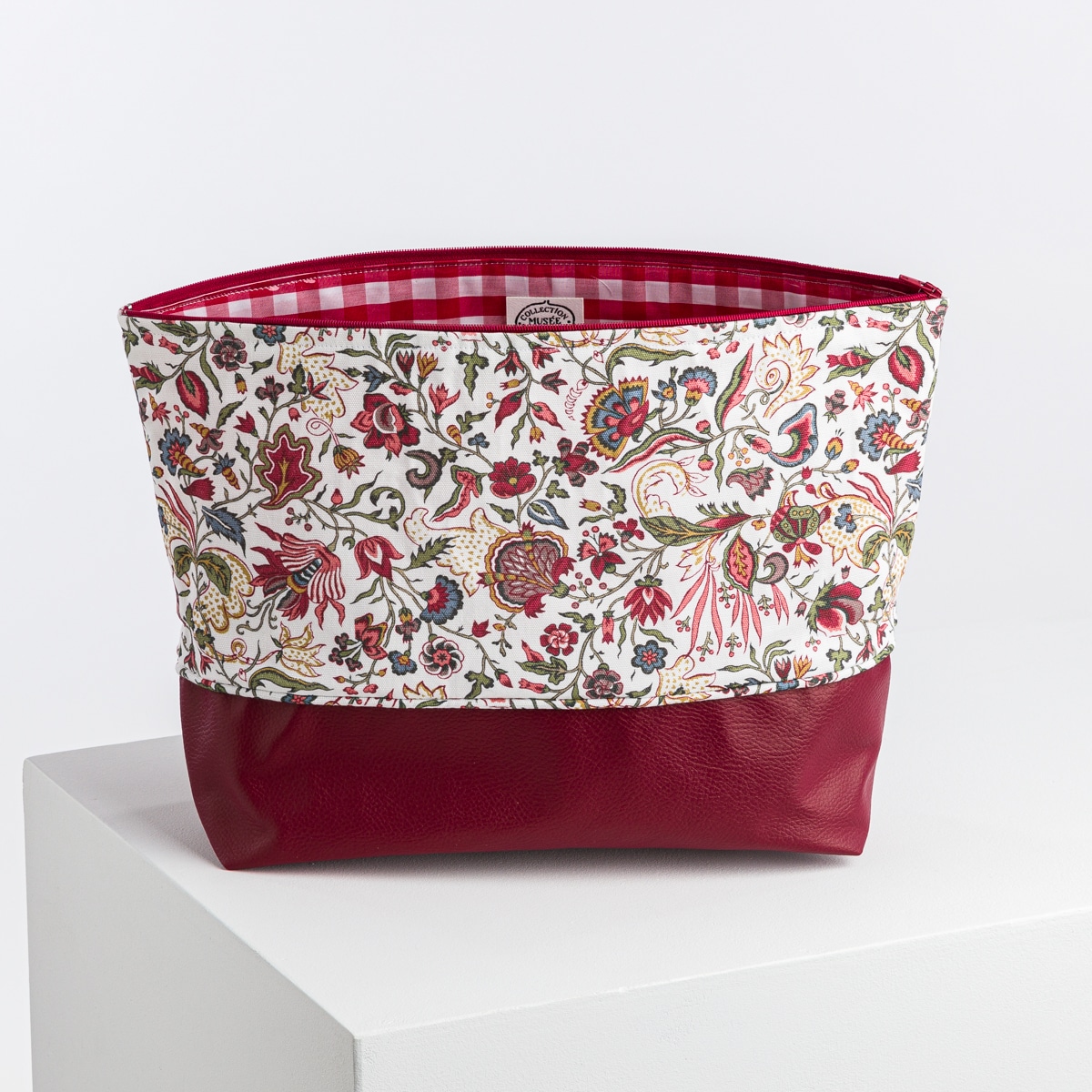 GRANDE TROUSSE DE TOILETTE "FANTAISIE INDIENNE" PRUNE