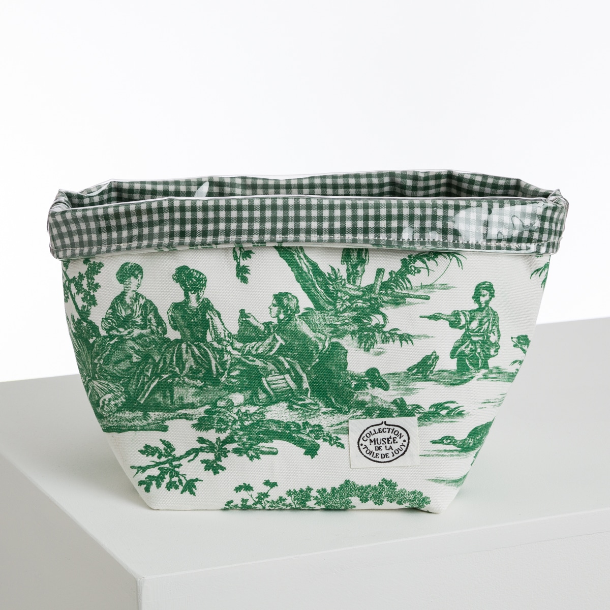 CORBEILLE A PAIN/CACHE POT "LES DELICES DES 4 SAISONS" VERT PRAIRIE