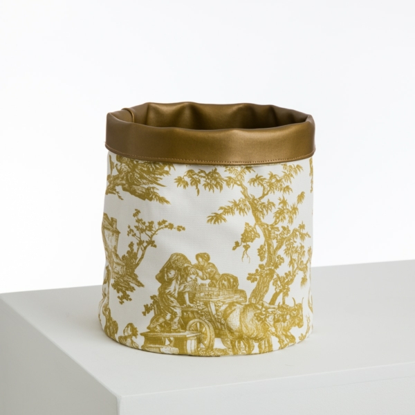CACHE POT/ CORBEILLE "LES DELICES DES 4 SAISONS" BRONZE