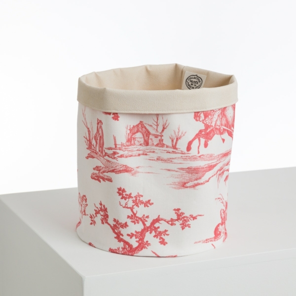 CACHE POT/ CORBEILLE "LES DELICES DES 4 SAISONS" ROSE