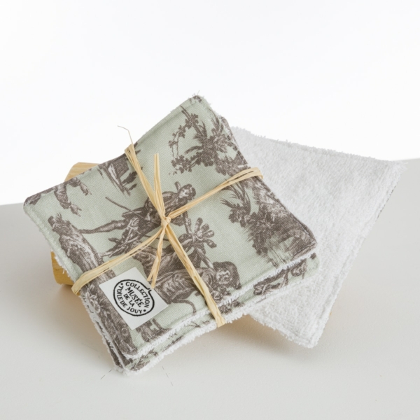LINGETTES PAR 4 "LE MEUNIER SON FILS ET L'ANE" CELADON