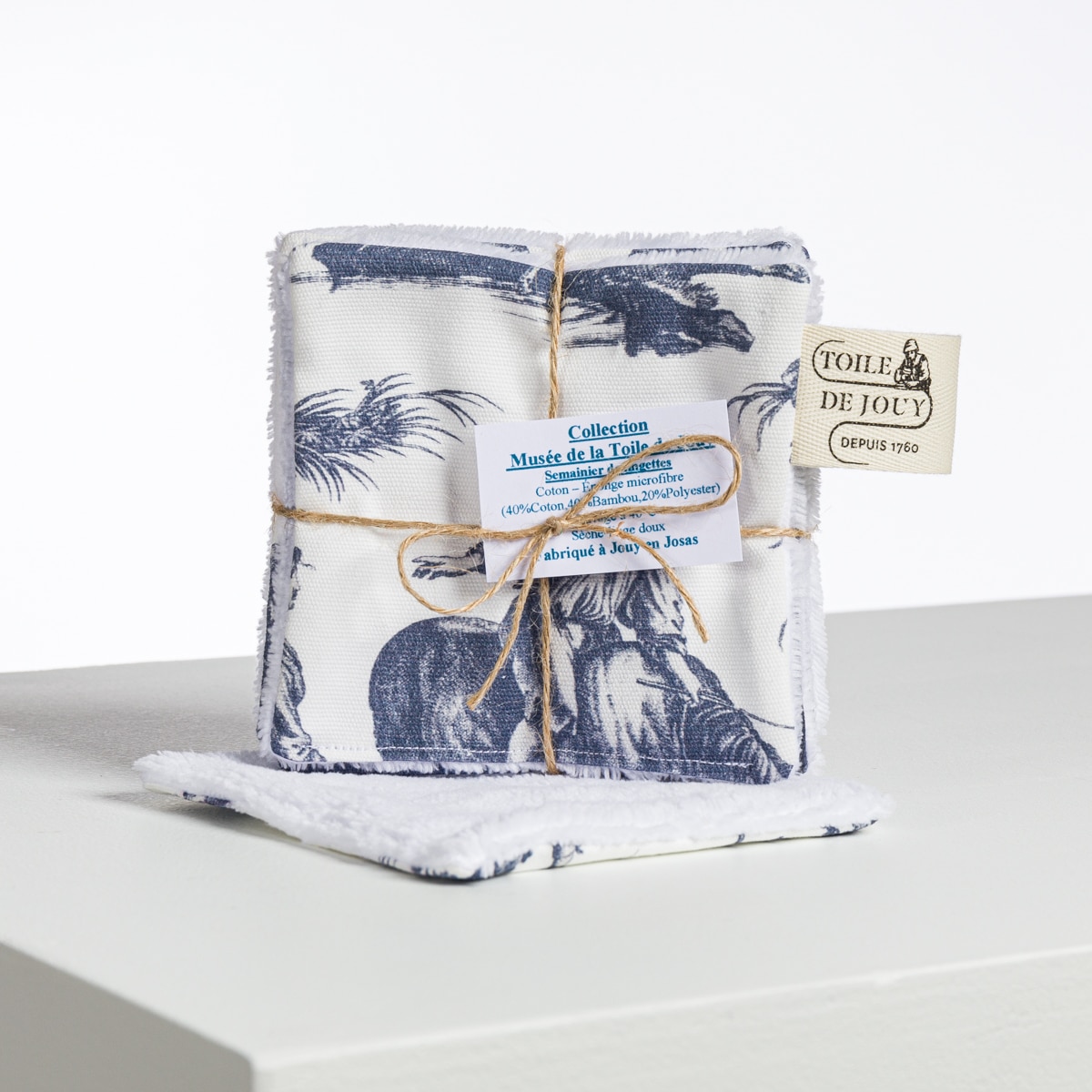 SEMAINIER DE LINGETTES "PLAISIRS DE LA CAMPAGNE" BLEU