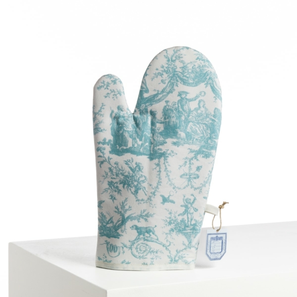 GANT DE CUISINE "COURONNEMENT DE LA ROSIERE" BLEU LAGON