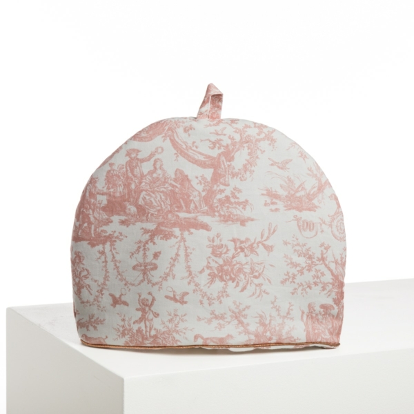 CACHE THEIERE "COURONNEMENT DE LA ROSIERE" ROSE POUDRE