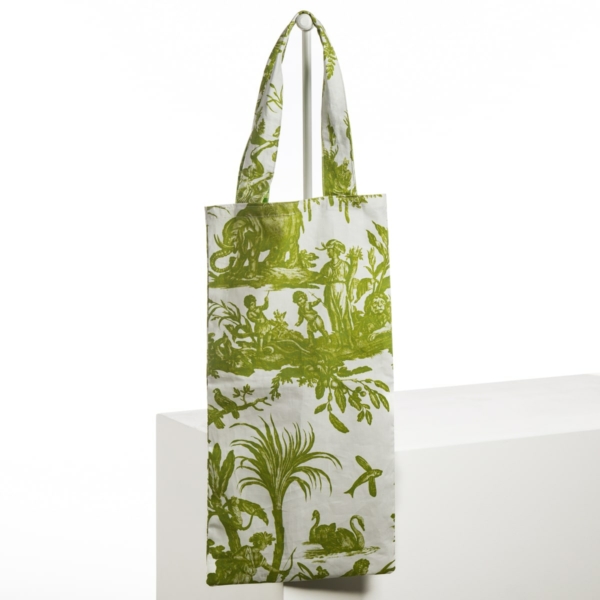 SAC A PAIN "4 PARTIES DU MONDE"  VERT JUNGLE