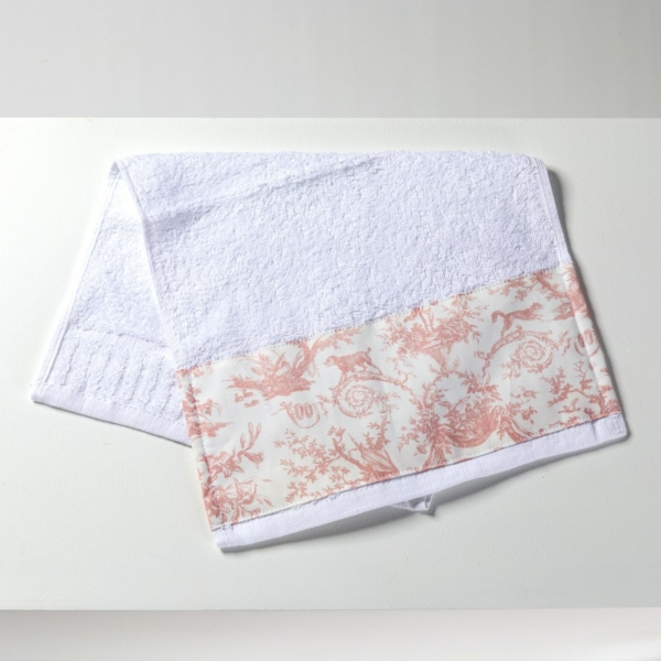 SERVIETTE INVITE "COURONNEMENT DE LA ROSIERE" ROSE POUDRE