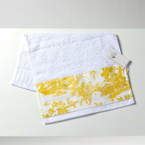 SERVIETTE INVITE "4 PARTIES DU MONDE" JAUNE BOUTON D'OR