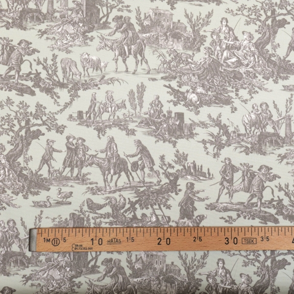 TISSU "LE MEUNIER SON FILS ET L'ANE" CELADON