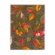 Le XCOMM_CARNET A5 BLEUETS présente une illustration botanique détaillée avec un feuillage vert luxuriant, des feuilles rouge et orange vibrantes, des fruits jaunes et roses et des branches entrelacées sur un fond sombre. la marque Toile de Jouy